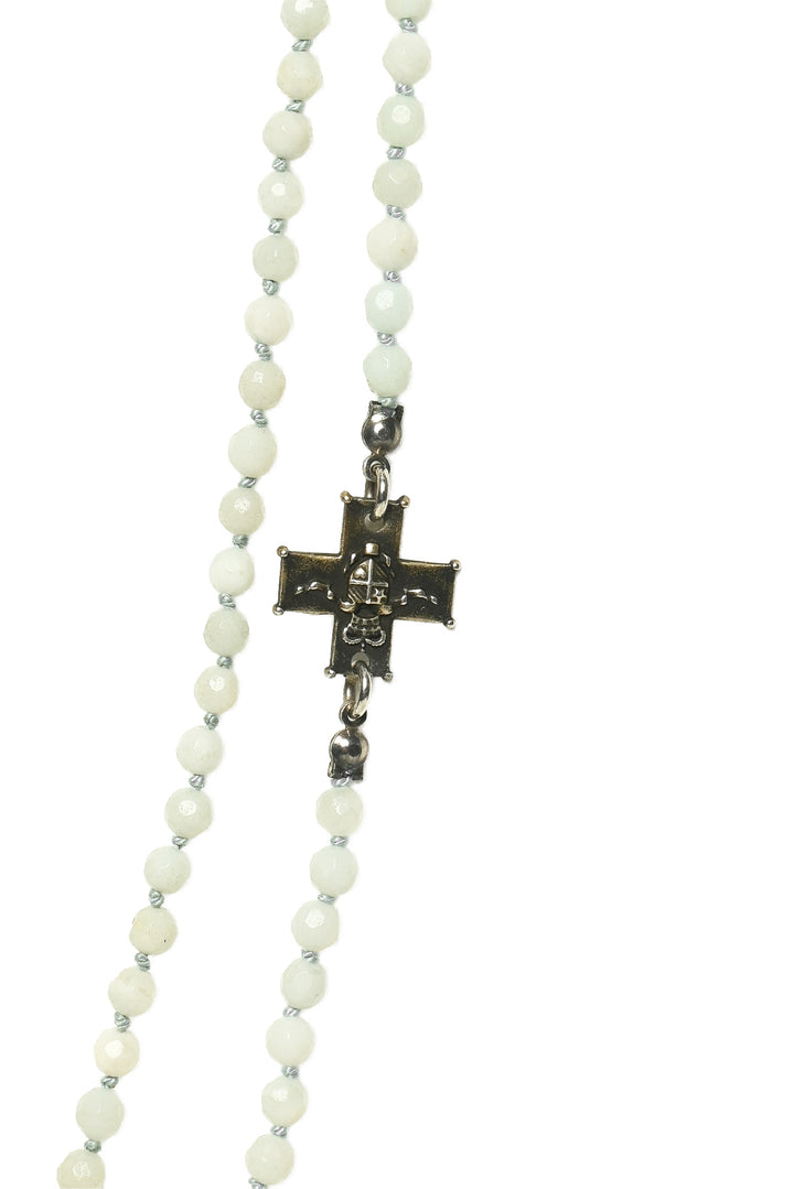 Shereen De Rousseau Beaded Silver Coin Necklace