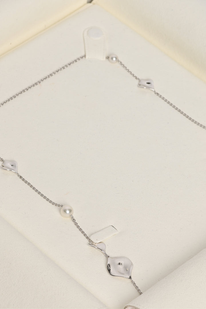 Mikimoto Pearl Leaf Long Necklace