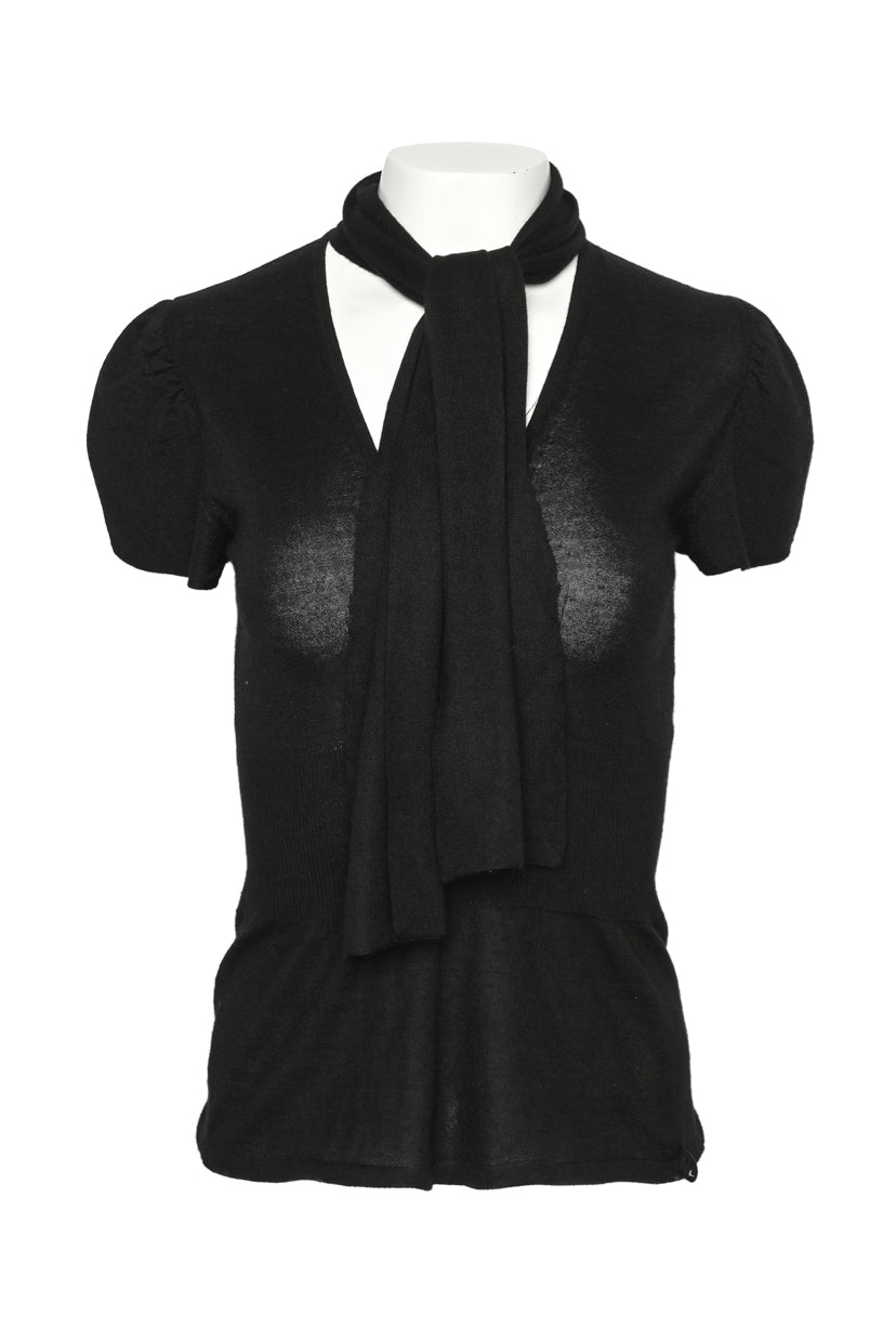 Chanel Size 38 2007 Cashmere & Silk Blend Short Sleeve Sweater