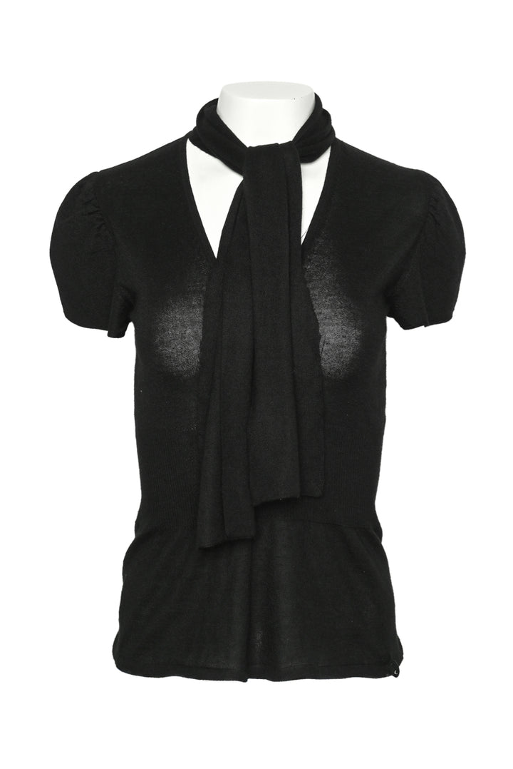 Chanel Size 38 2007 Cashmere & Silk Blend Short Sleeve Sweater