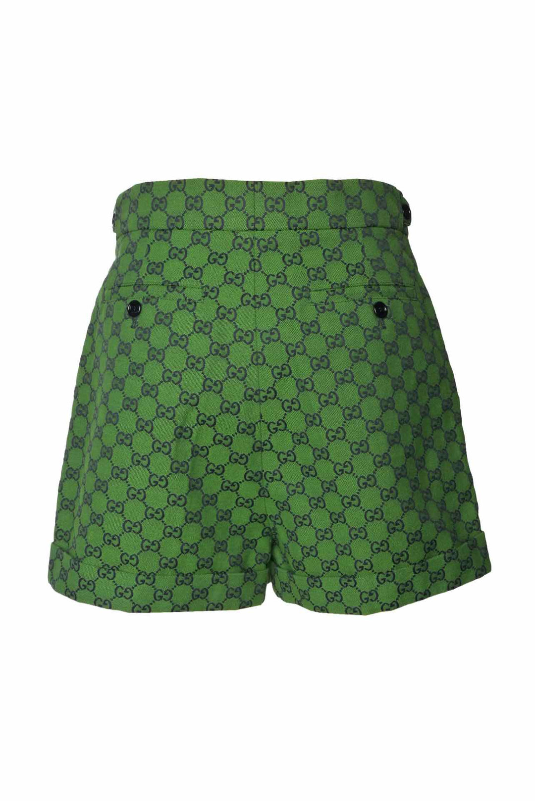 Gucci Size 40 Monogram Pleated Mini Shorts