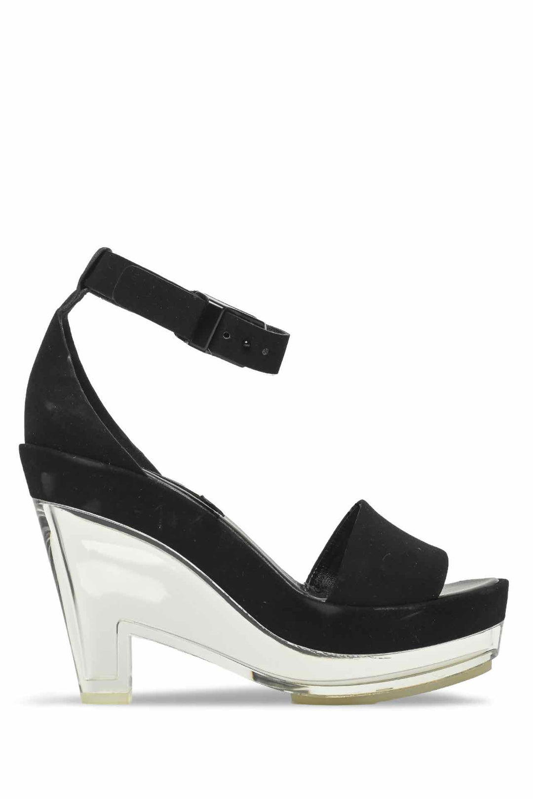Stella Mccartney Size 38.5 Faux Suede Ankle Strap Platform Wedges