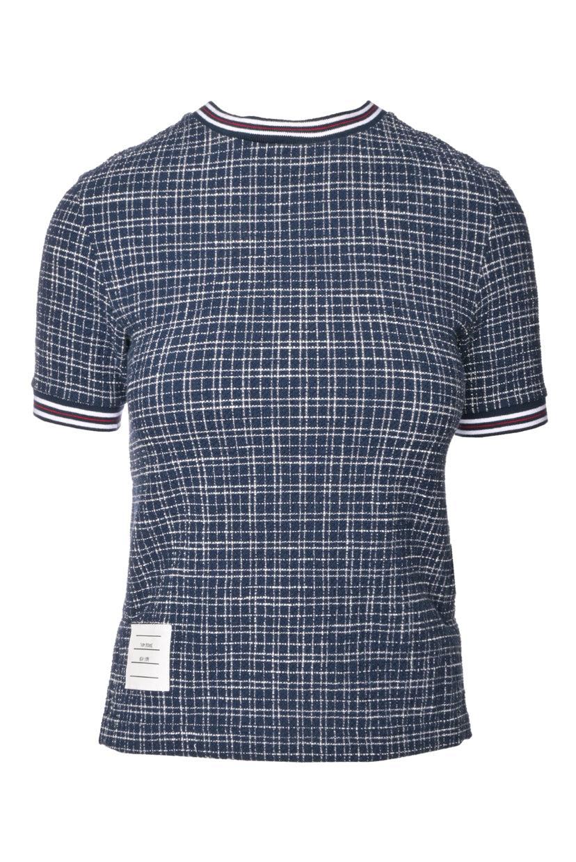 Thom Browne Size 36 Tweed Small Hairline Check Tops