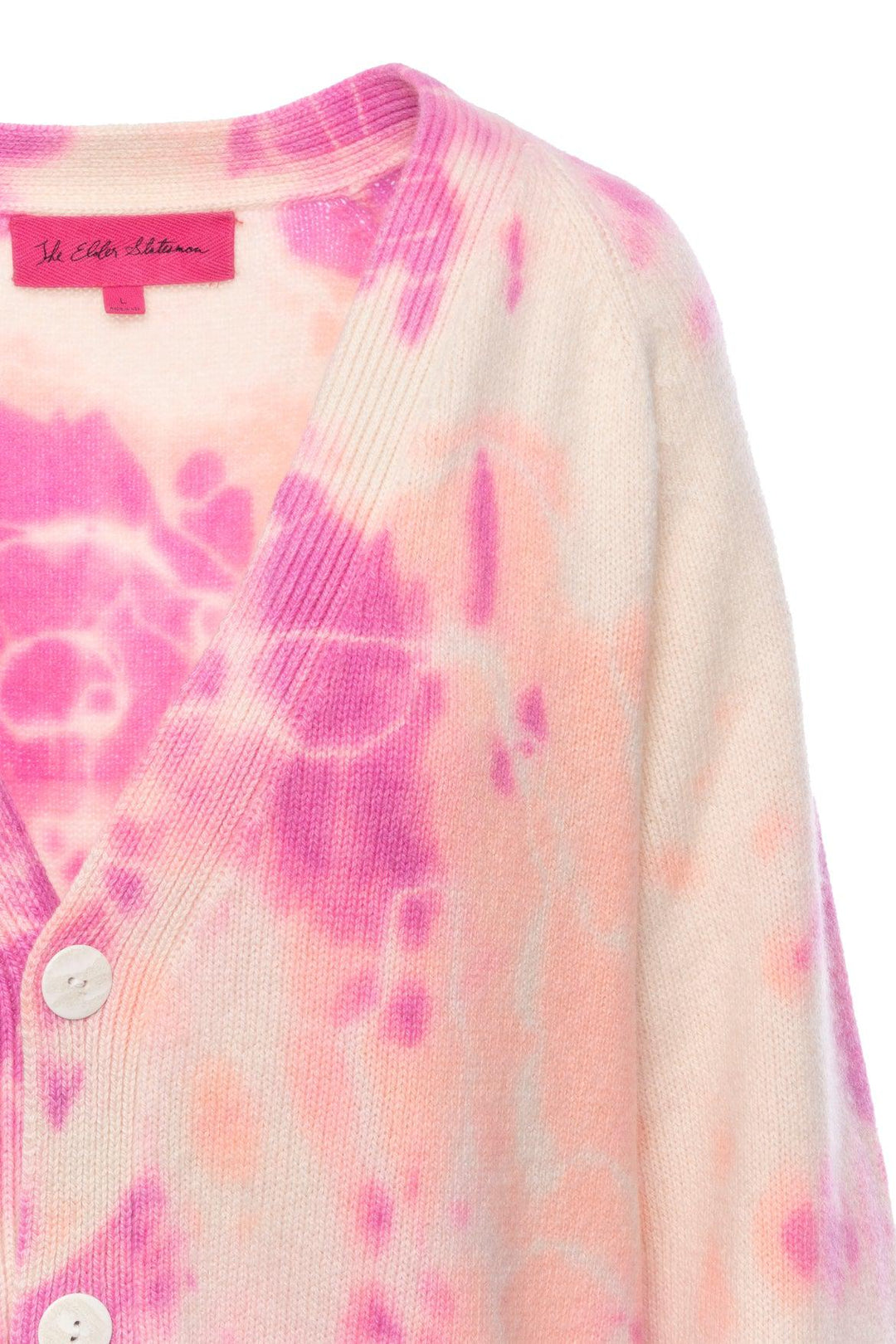 The Elder Statesman Size L Tie-Dye Print Cashmere Cardigan