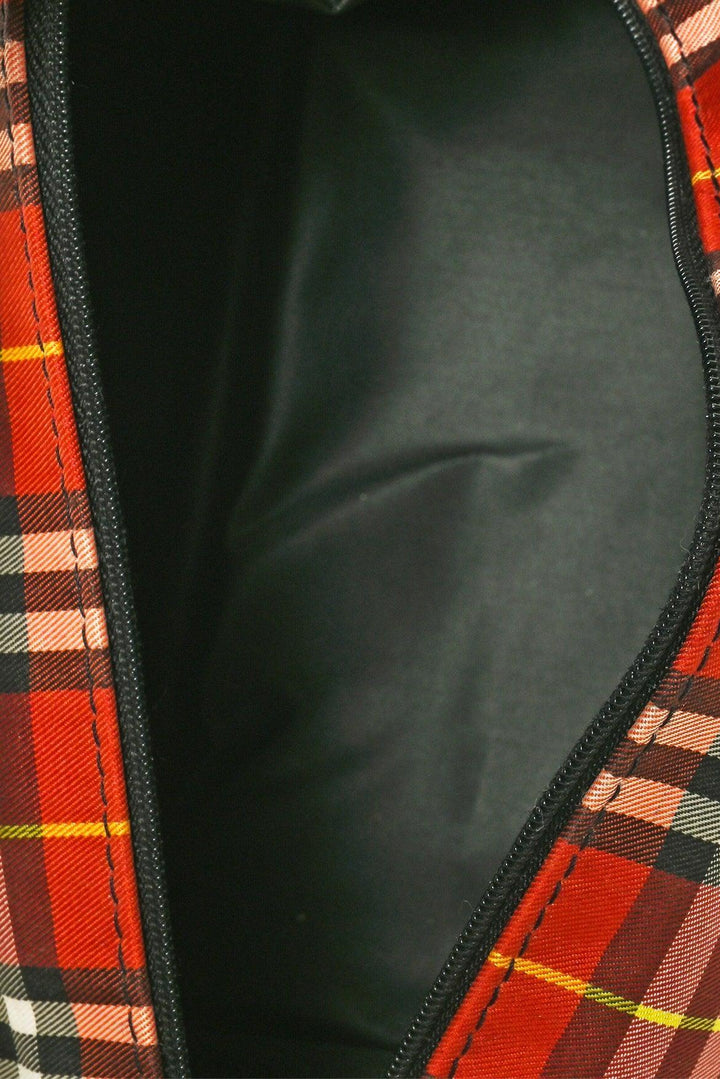 Burberry Saffiano Leather Trimmed Check Print Mini Nylon Shoulder Bag