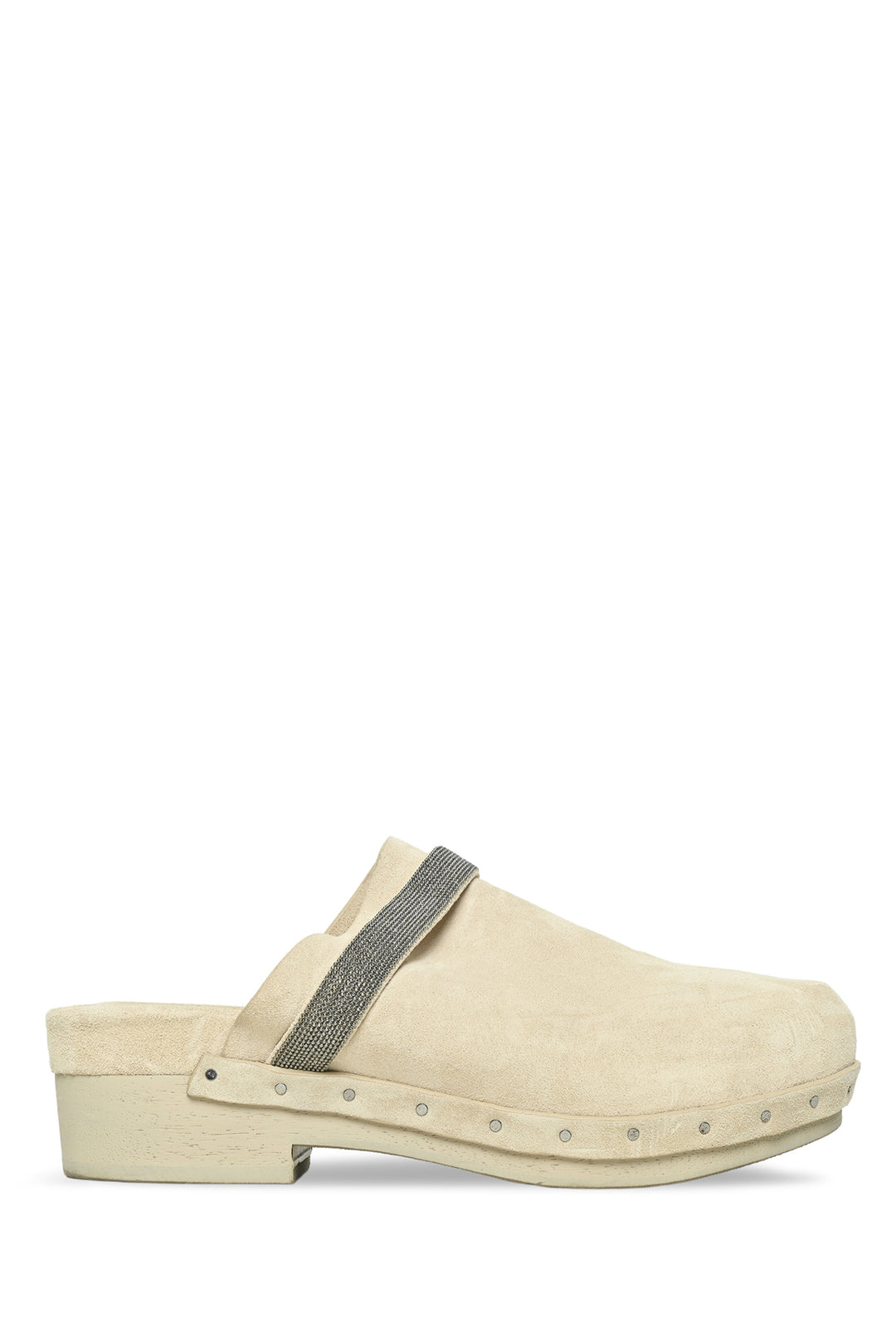 Brunello Cucinelli Size 36.5 Monili Suede Clogs