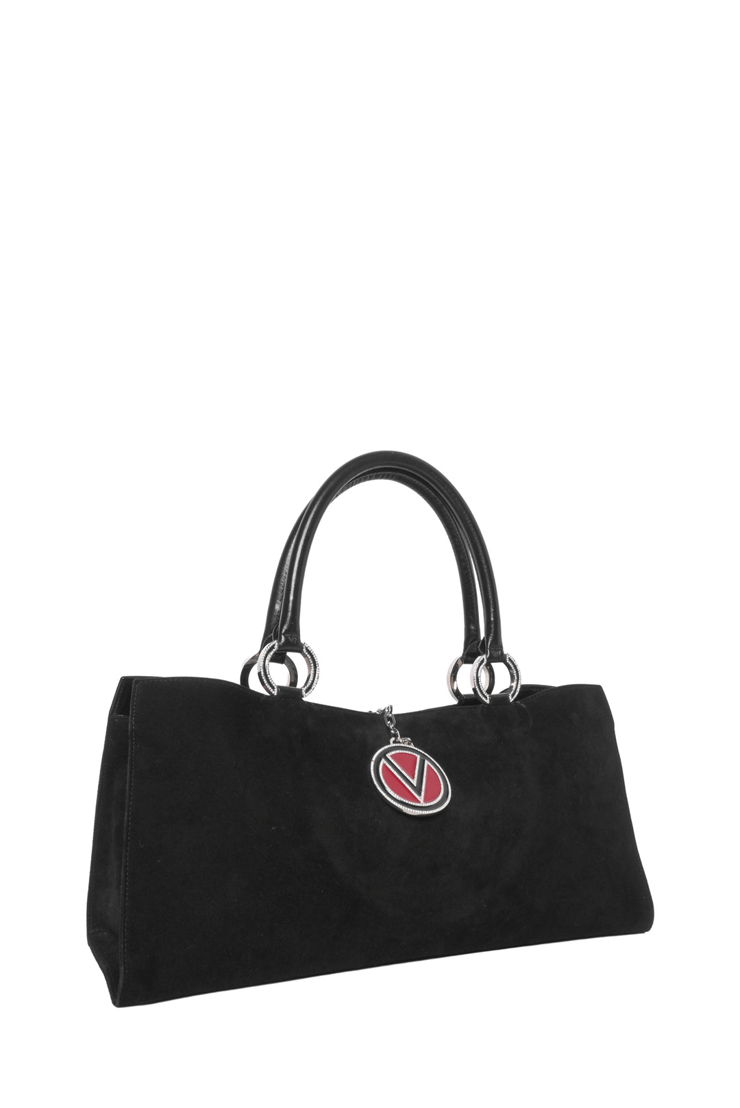 Valentino Vlogo Suede East-West Vintage Shoulder Bag