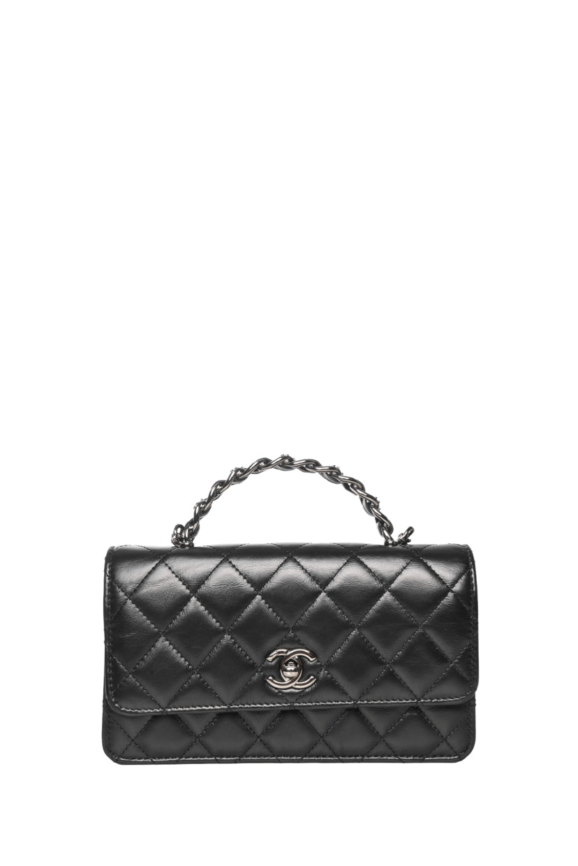 Chanel Quilted Calfskin Top Handle Wallet On Chain