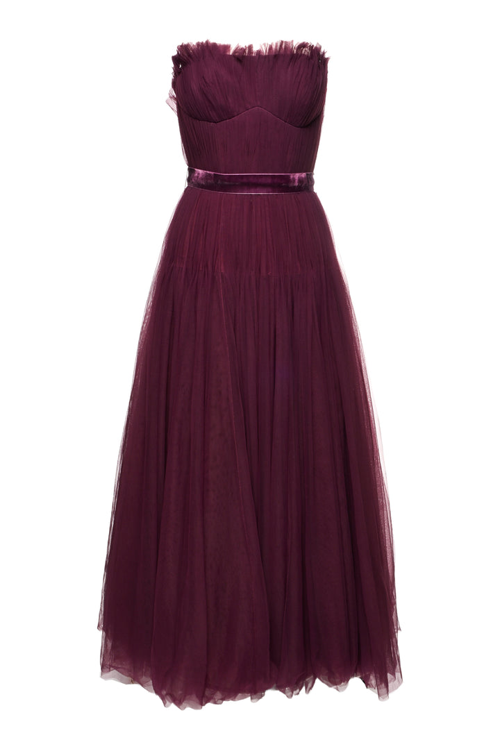 Zac Posen Size 0 Strapless Pleated Tulle Dress
