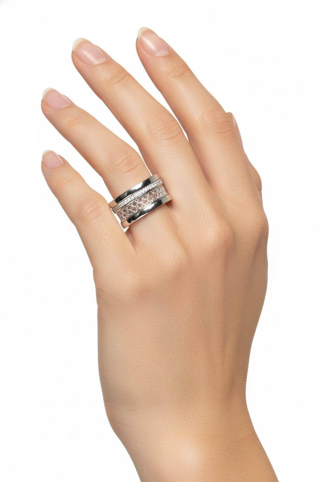 Birks Size 8 18k Diamond White Gold Dare To Dream Ring