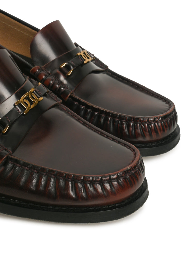 Tod's Size 40 Moc Stitching Leather Loafers