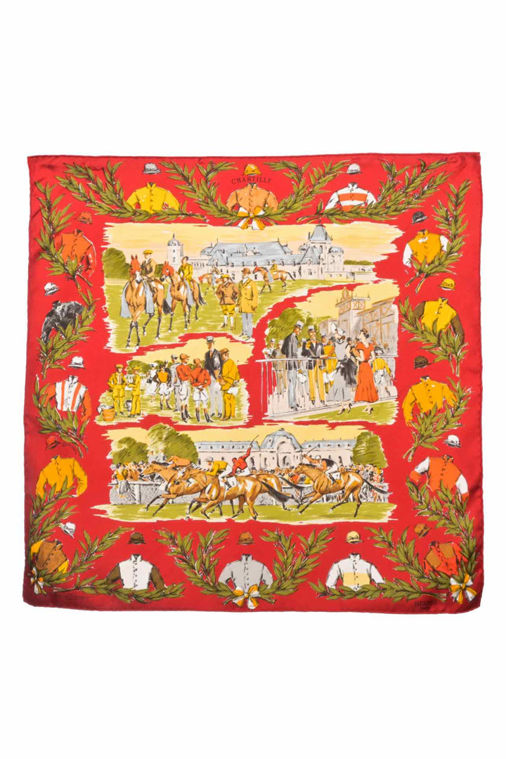 Hermes Gavroche Chantilly by Maurice De Taquoy Pocket Square Scarf