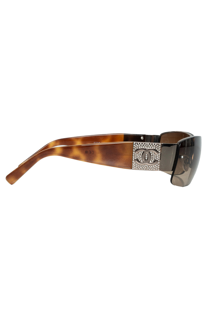 Chanel Tortoiseshell Crystal CC Eyewear