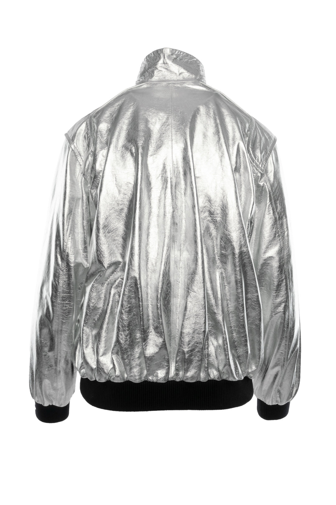 Chanel Size 34 2023 Metallic Calfskin Leather Bomber Jacket