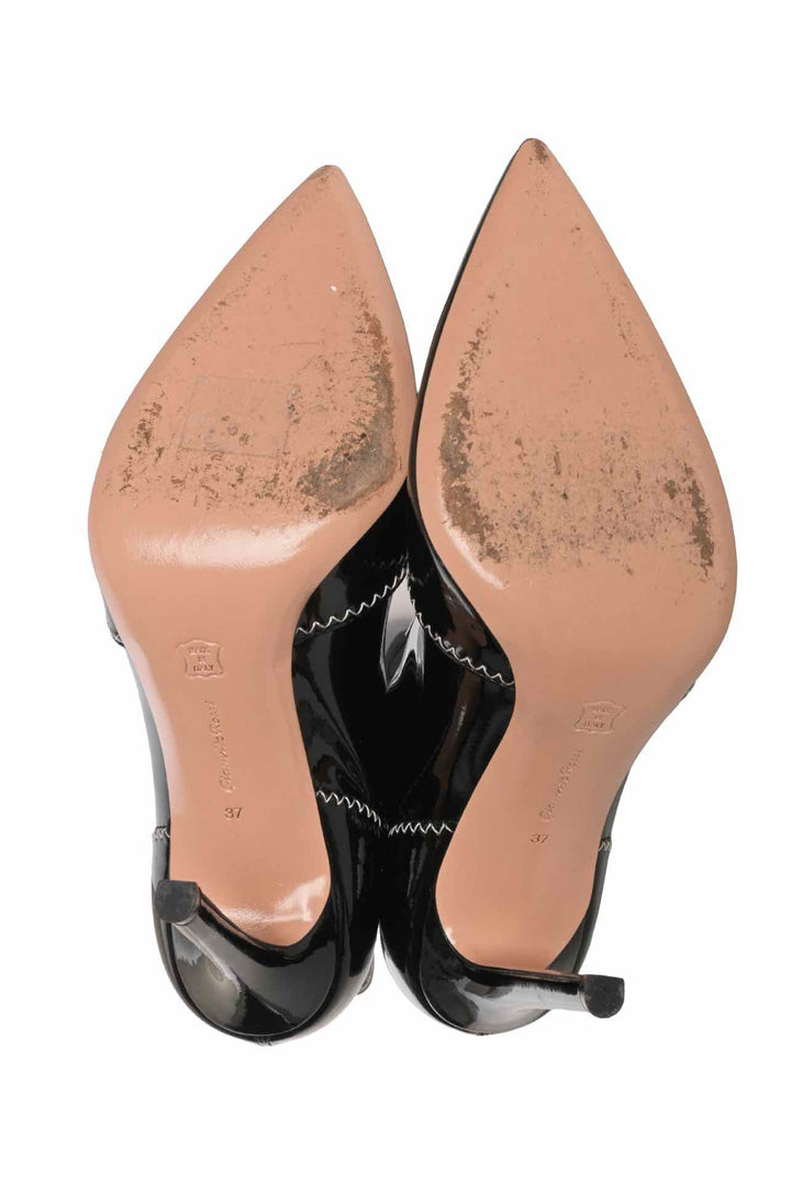 Gianvito Rossi Size 37 Patent Leather Sock Ankle Boots