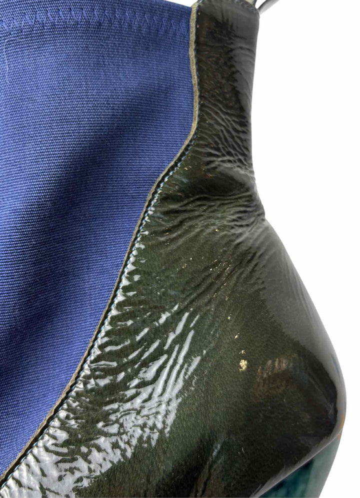 John Fluevog Size 8 Lena Parfait Patent Leather Ankle Boots