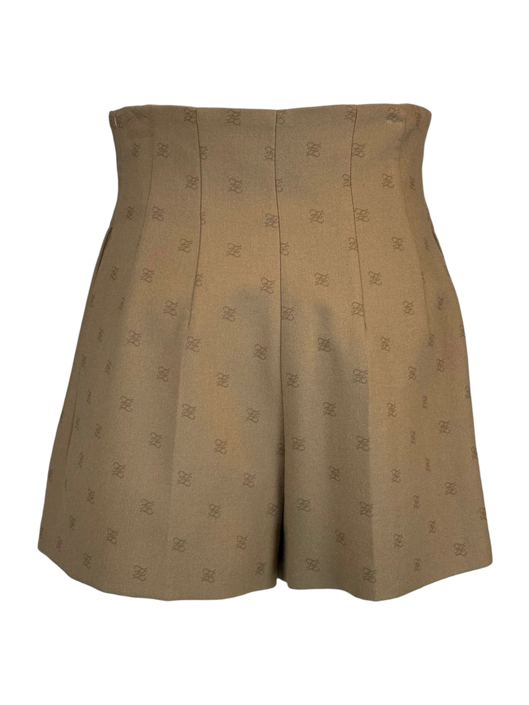 Fendi Size 4 FF Karligraphy Tailored High-Waisted Shorts