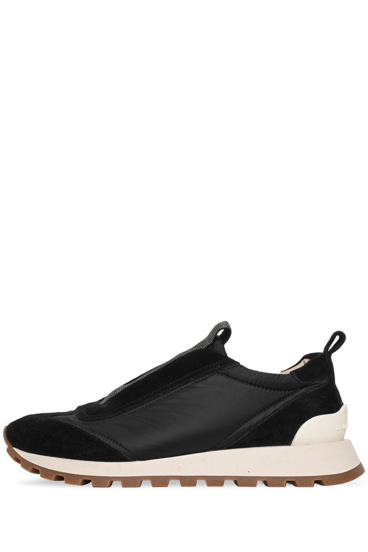 Brunello Cucinelli Size 39 Nylon & Suede Slip On Sneaker