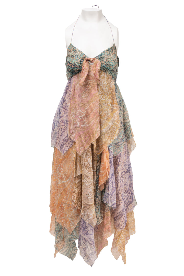 Zimmermann Size 2 Brighton Hanky Hem Paisley Printed Silk Dress