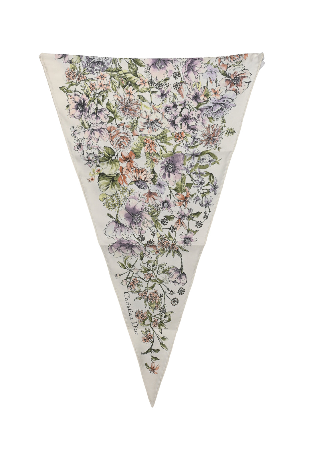 Christian Dior Floral Printed Silk Diamond Scarf