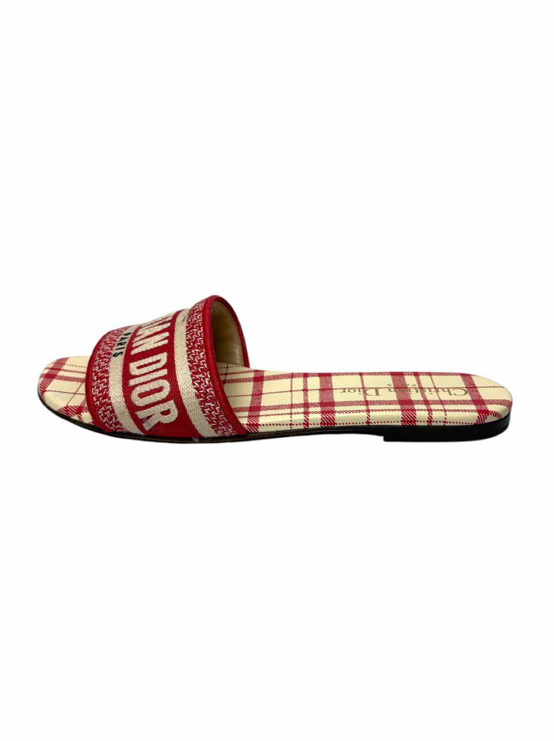 Christian Dior Size 37.5 D-Way Check Mules & Clogs