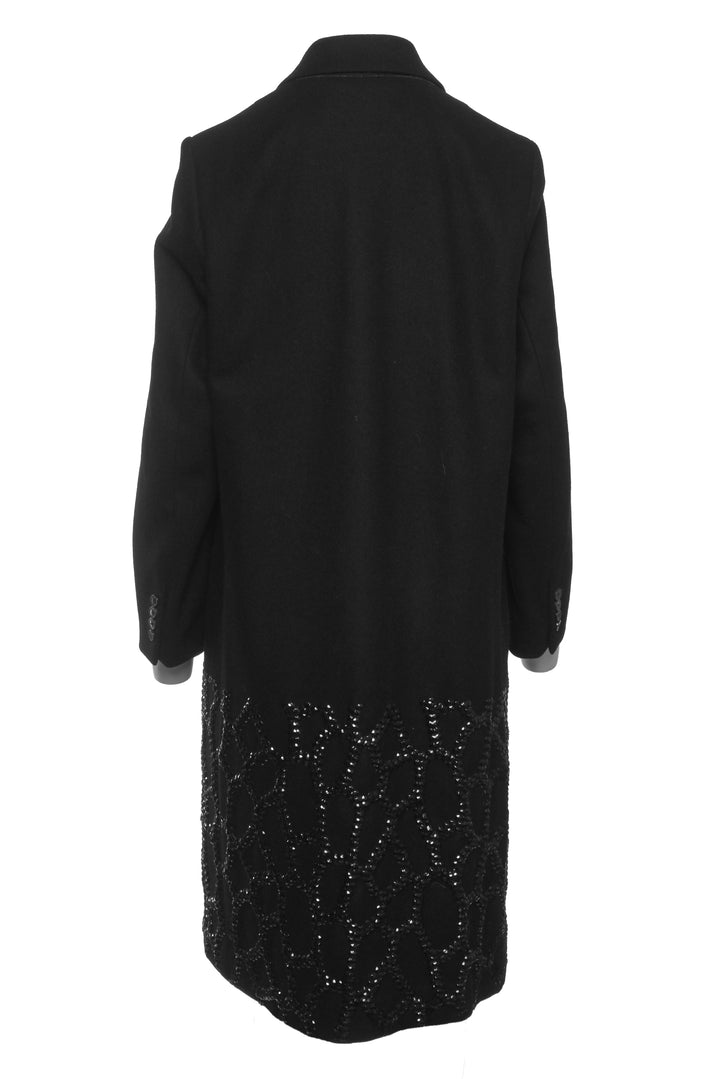 Dries Van Noten Size 4 Sequin Embellished Wool Coat