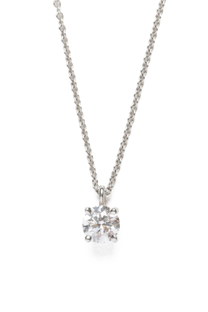 Tiffany & Co Platinum and Diamond Solitaire Pendant Necklace