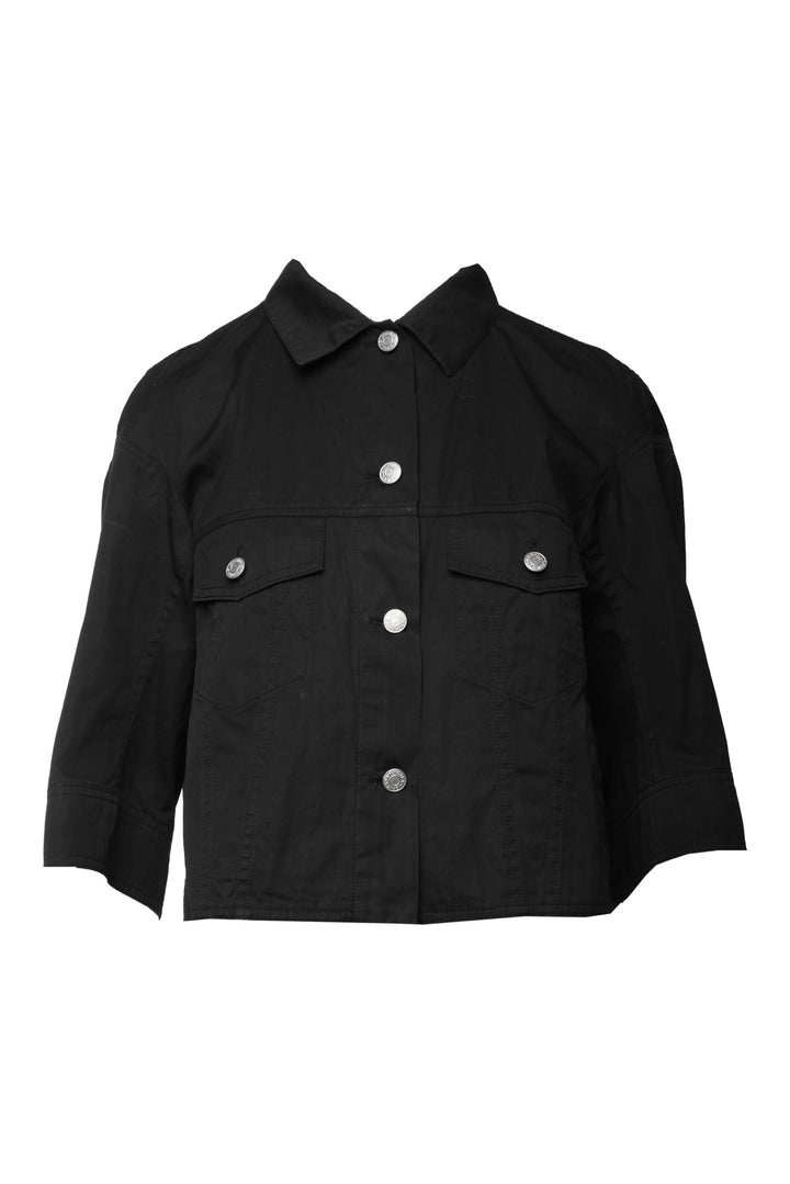 Dries Van Noten Size 6 Cropped Boxy Wide Sleeve Button-Up Shirt