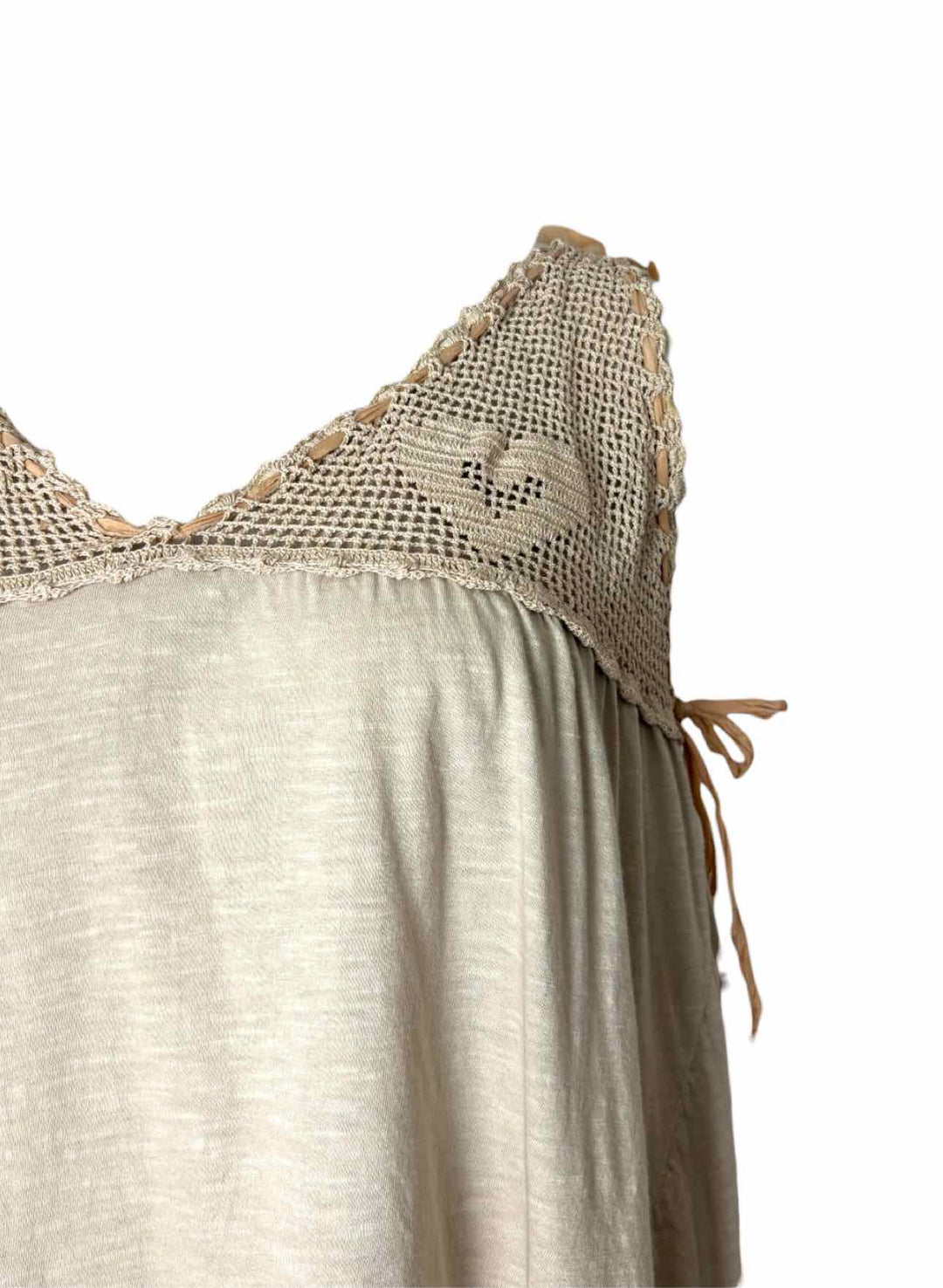 Magnolia Pearl Size OS Crochet Heart Trim Cotton Tank Top