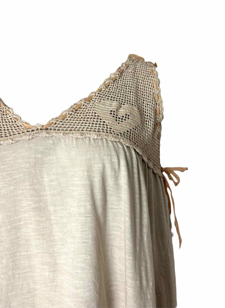 Magnolia Pearl Size OS Crochet Heart Trim Cotton Tank Top