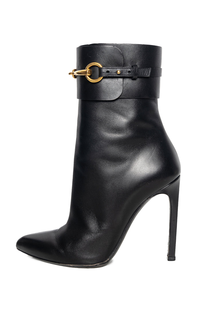 Gucci Size 36.5 Ursula Horsebit Stiletto Ankle Boots