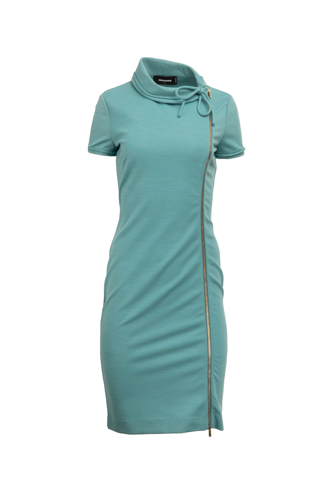 dsquared2 Size L Cowl Neck Zip Front Dress