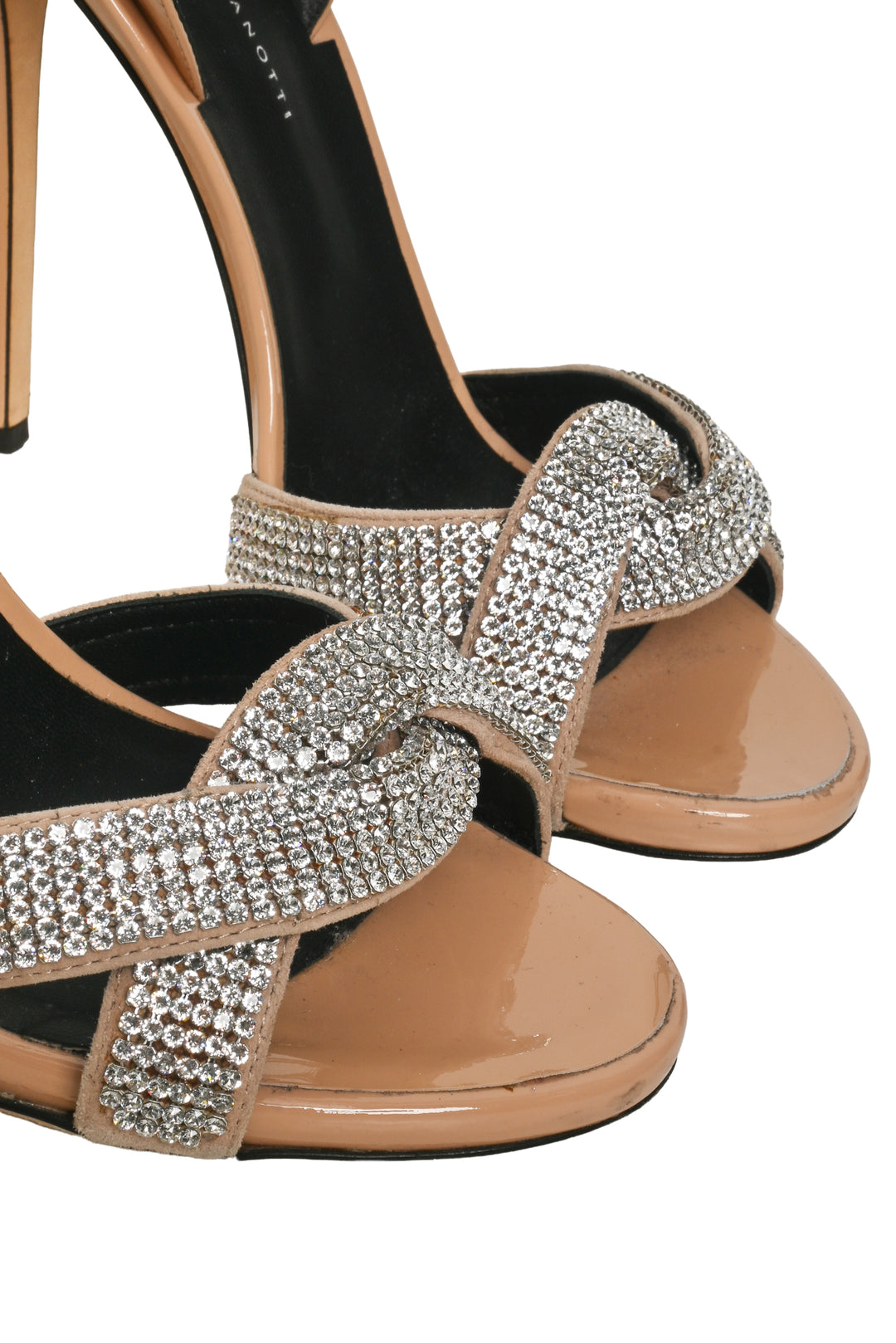 Giuseppe Zanotti Size 39.5 Crystal Embellished Patent Sandals