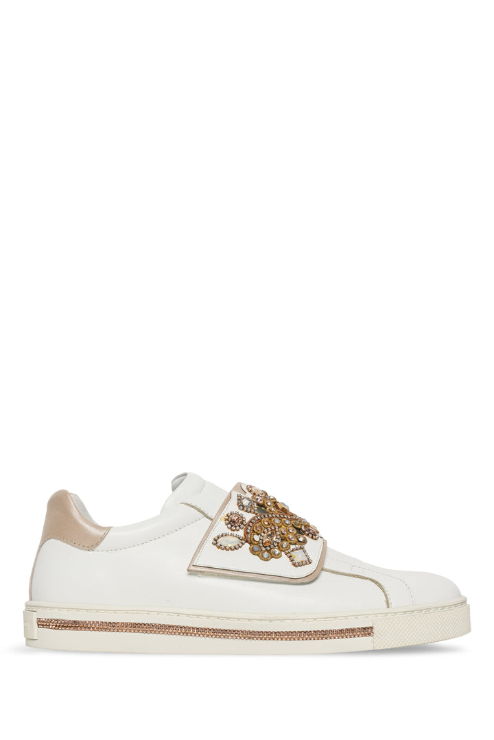 Rene Caovilla Size 38 Jewel-Embellished Sneaker