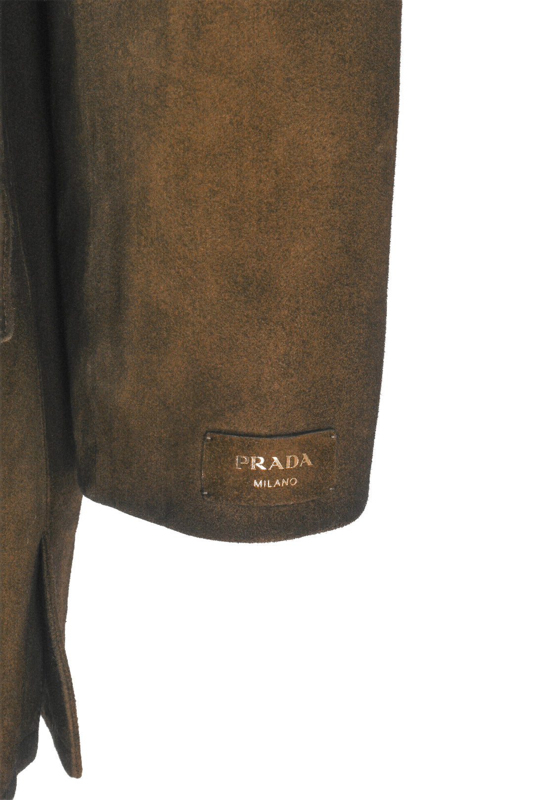 Prada Size 38 2023 Single Breasted Distressed Suede Coat