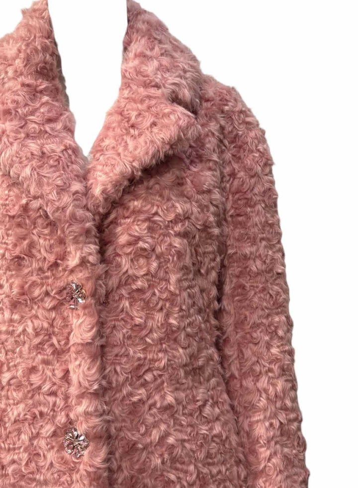 Kate Spade Size S Pink Faux Fur Coat