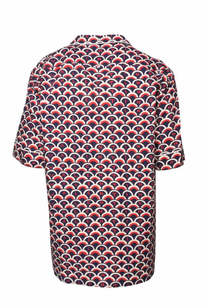 Valentino Size 42 Men's Scale Printed Bowling Shirt