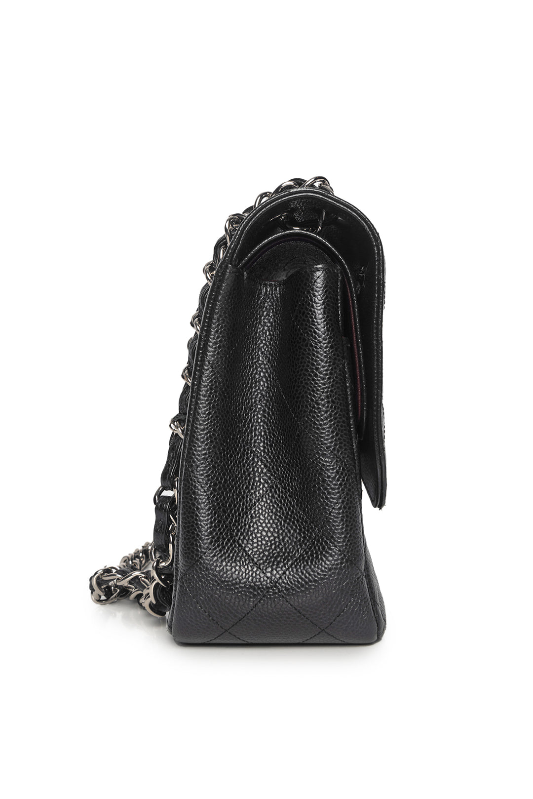 Chanel 2012 Jumbo Caviar Leather Double Flap Shoulder Bag
