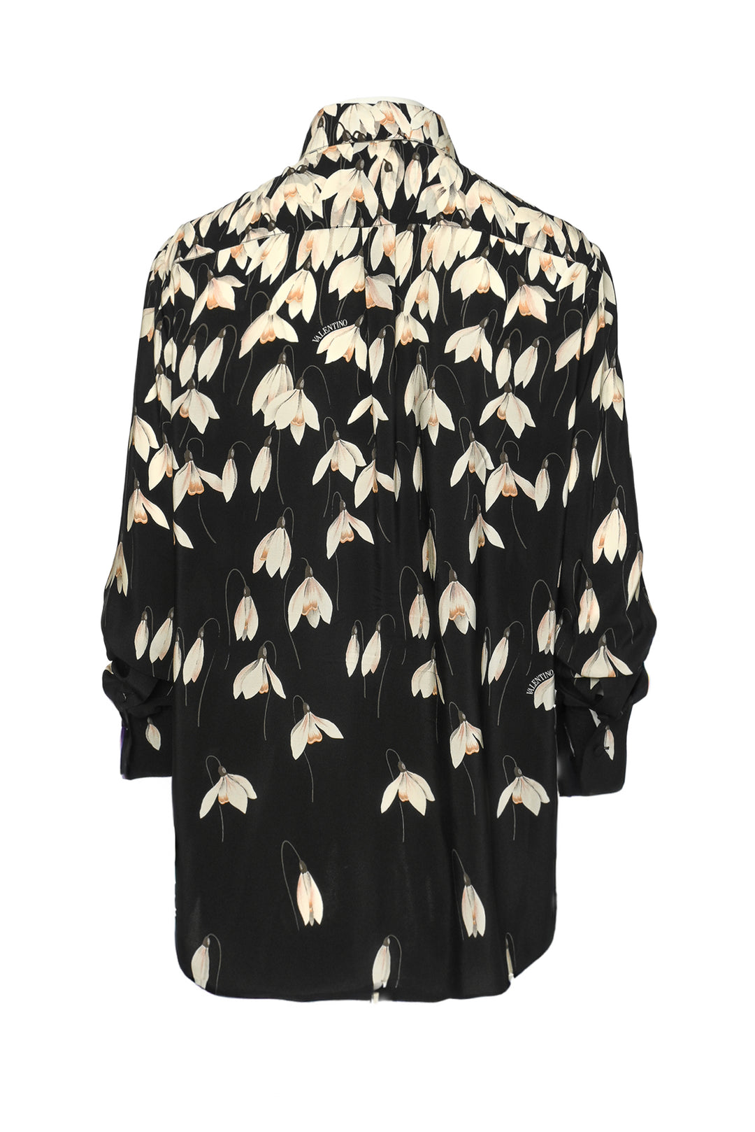 Valentino Size 10 Bucaneve Tie Neck Silk Blouse