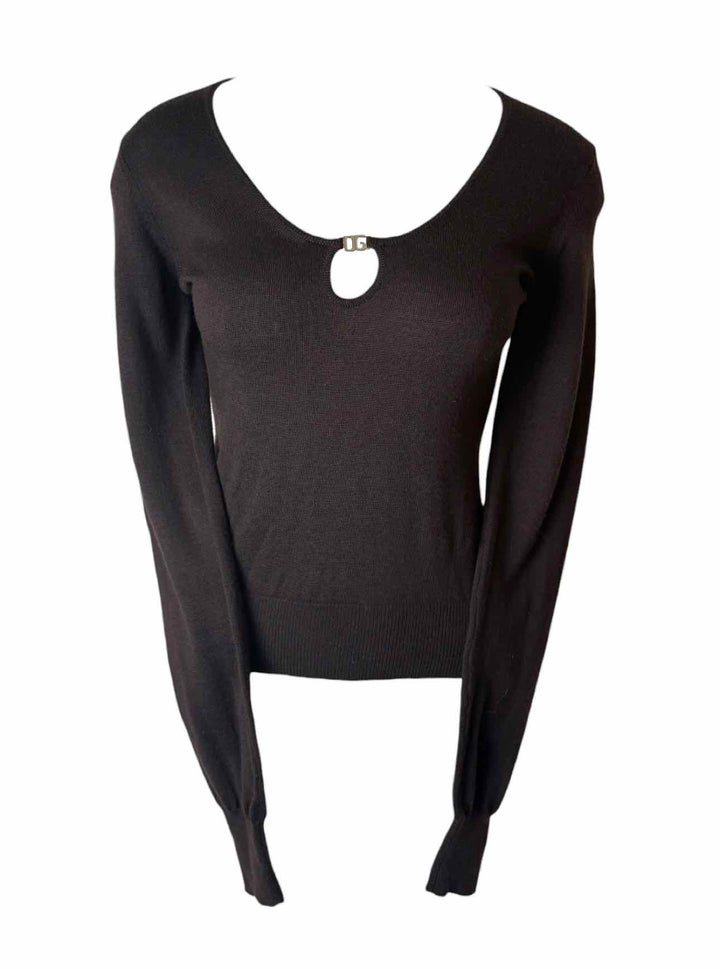 Dolce & Gabbana Size 42 Wool Knit Keyhole Sweater