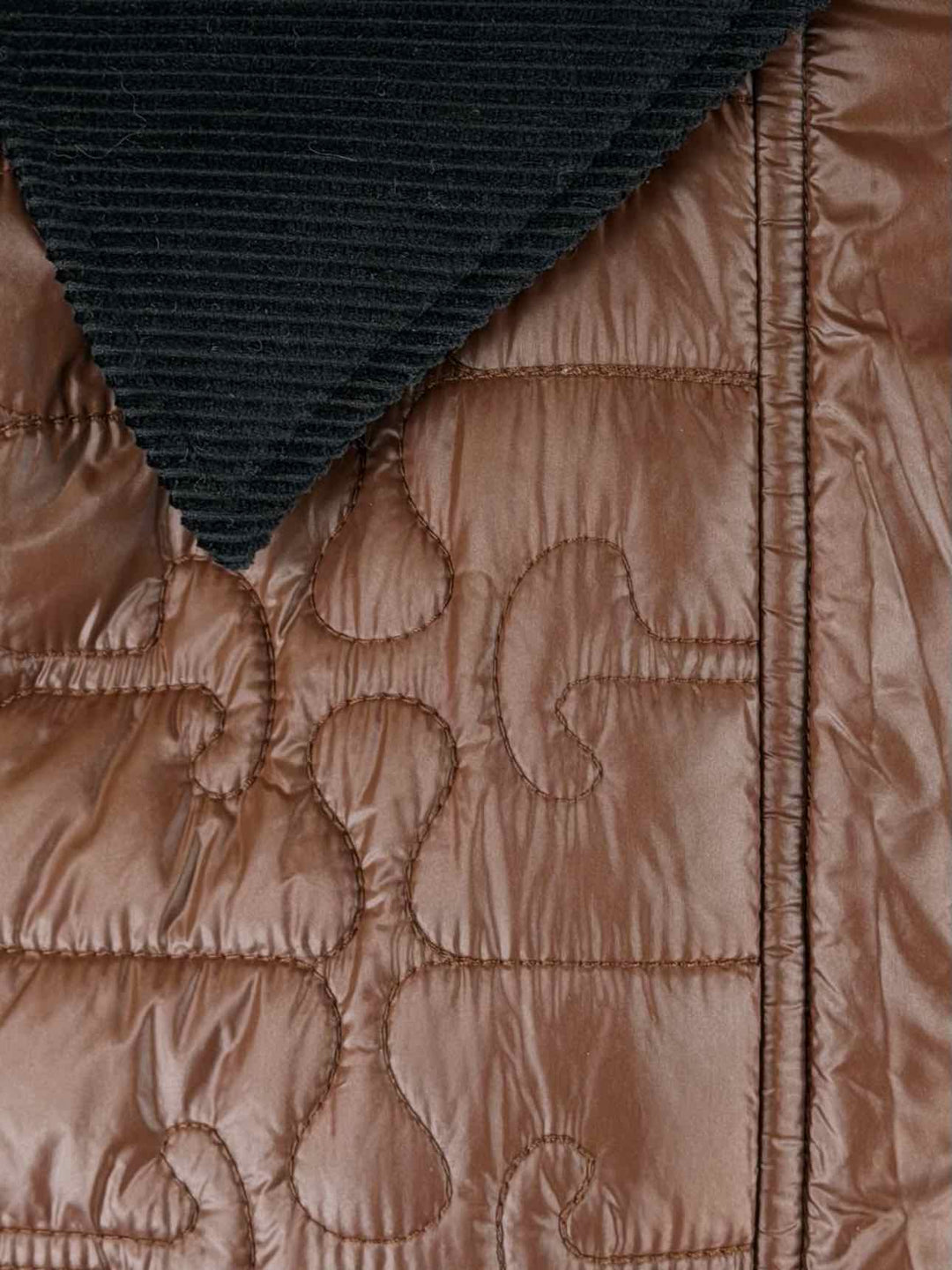 Ganni Size L/XL Glossy Quilted Logo Coat
