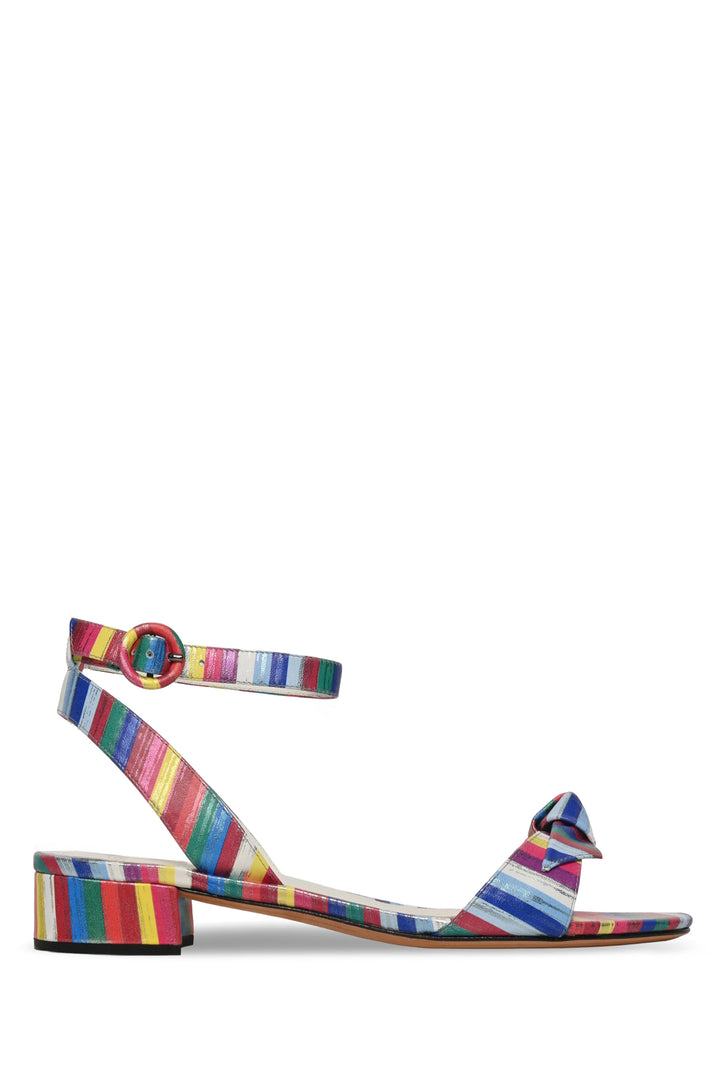 Alexandre Birman Size 39.5 Clarita 30 Multi Stripe Leather Sandals
