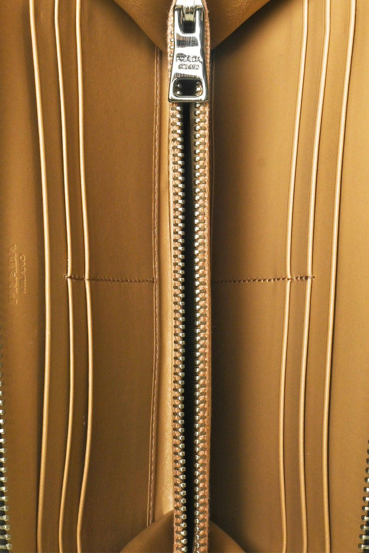 Prada Vitello Grommet Crystal Embellished Wallet