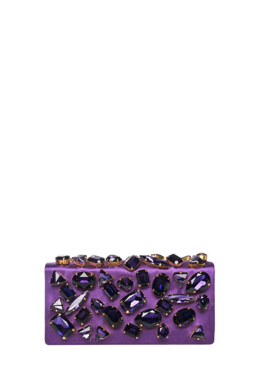 Prada Crystal Embellished Satin Clutch