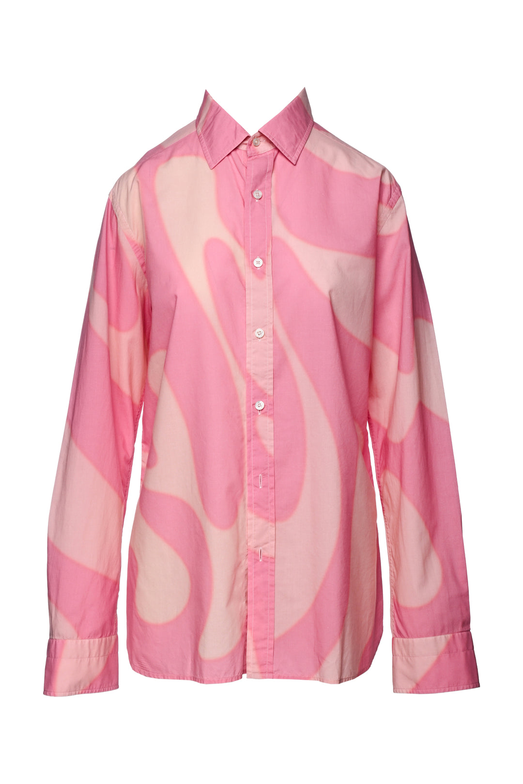 Tom Ford Size 32 Men's Wave Print Shirt Long Sleeve