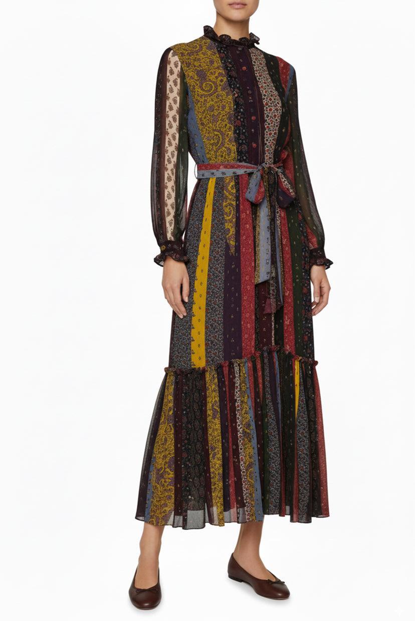 Etro Size 44 Silk Printed Maxi Dress
