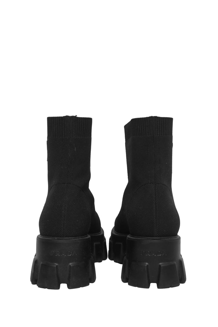 Prada Size 38.5 Monolith Lug Sole Knit Booties