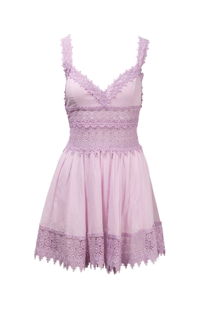 Charo Ruiz Size M Syilvie Guipure Lace-Trimmed Mini Dress