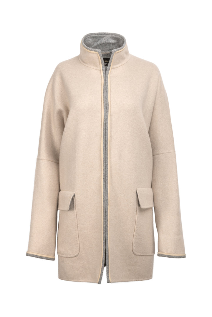 Loro Piana Size L Cashmere & Suede Trimmed Coat