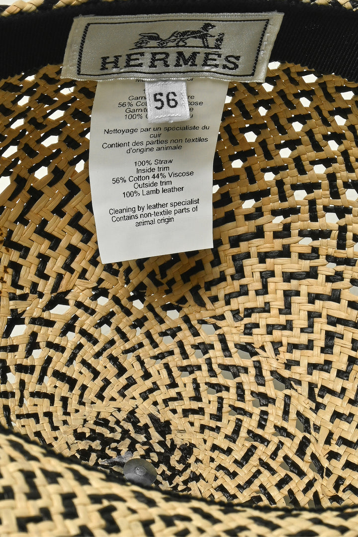 Hermes Size M Woven Straw Panama Tanzanie Hat